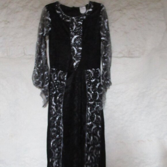 Crushed Velvet Moon Witch Costume Gown Sz S/M - Picture 7 of 8